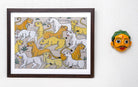 Tigers | Odisha Pattachitra Painting | A3 Frame - paintings - indic inspirations