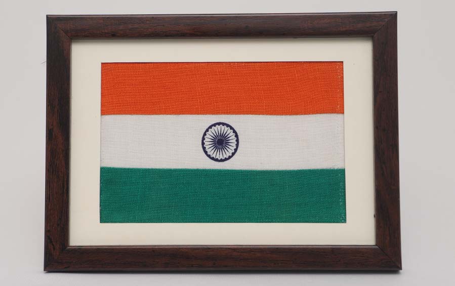 Tiranga - Handspun Khadi National Flag - Desktop Frame ( A5) - Flags - indic inspirations