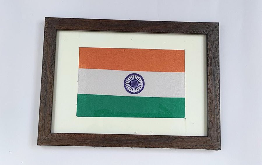 Tiranga - Polyester National Flag - Desktop Frame ( A5) - Flags - indic inspirations