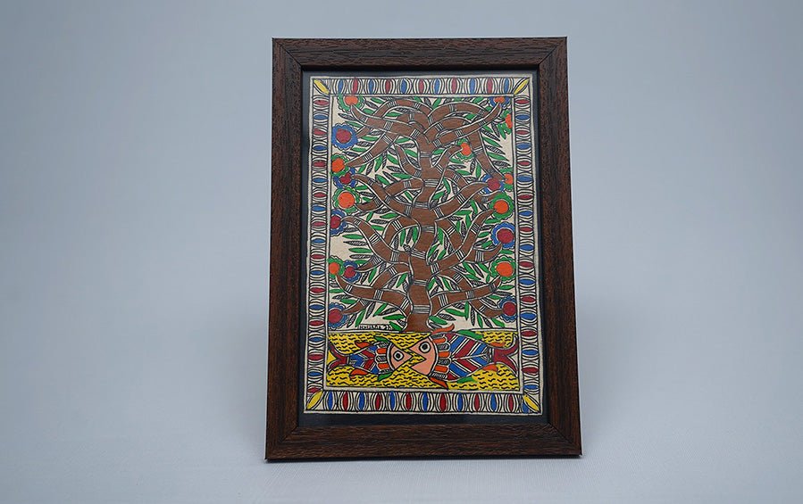 Tree of Life | Madhubani Painting | A5 Frame - paintings - indic inspirations