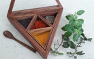 Triangular Wooden Spice Box - Boxes - indic inspirations