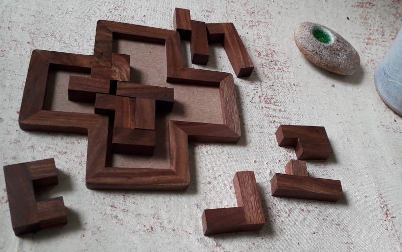 Wooden 9 Pieces Tangram Jigsaw Puzzle - puzzles - indic inspirations