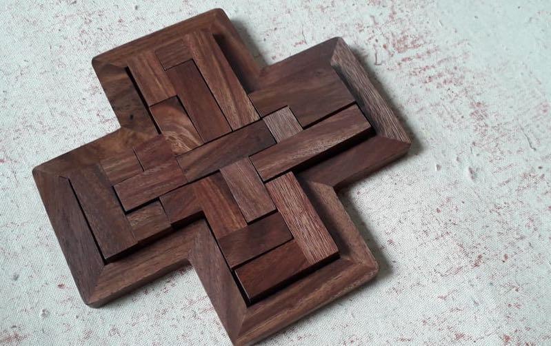 Wooden 9 Pieces Tangram Jigsaw Puzzle - puzzles - indic inspirations