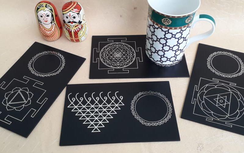 YANTRA INSPIRED COASTERS - Set of 4 - Coasters - indic inspirations